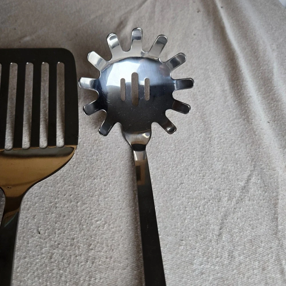 Temp-tations serving Utensil Set Green Old World ceramic 5pc stainless steel